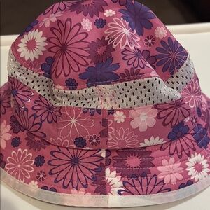 Floral Pink and Purple Infant/Baby Bucket Sun Hat UPF 50+ 0-6 months